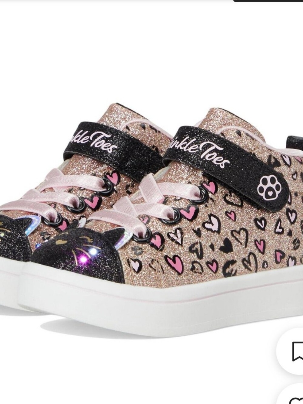 Skechers Kids' Pink Glitter twinkle toes Heart High-Top Trainers